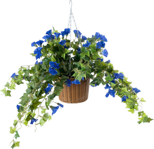 Globostar Artificial Garden Morning Glory Hanging Plant 20636 Artificial Hanging Decorative Plant Orchid Y55cm