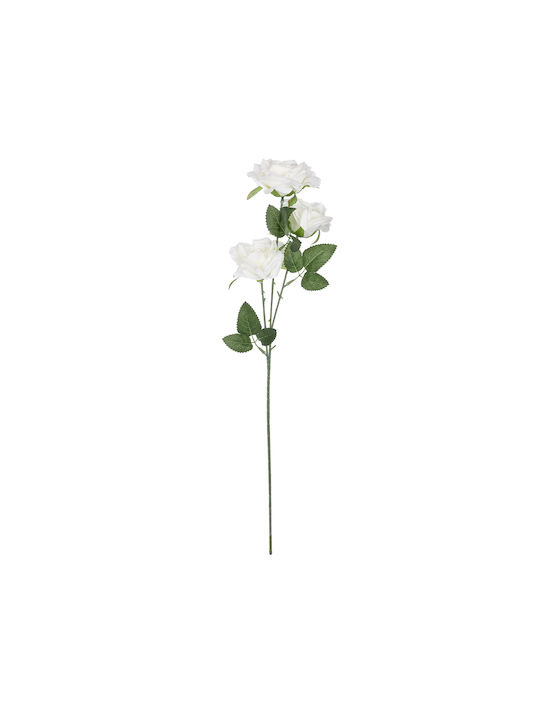 Dekorative künstliche Blume Rose Weiß 66cm GloboStar