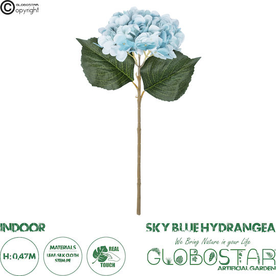 Dekorative künstliche Blume Hortensie Blau 47cm GloboStar