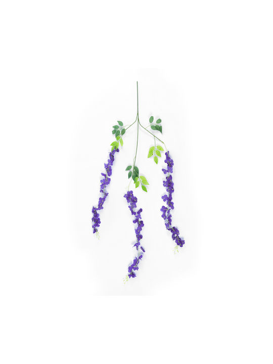 Globostar Artificial Garden Violet Wisteria Flower Branch 21509 Set of 12 Decorative Artificial Wisteria Branches Violet Φ45 X H120cm