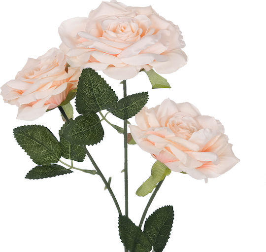 Decorative Artificial Flower Rose Pink 66cm GloboStar