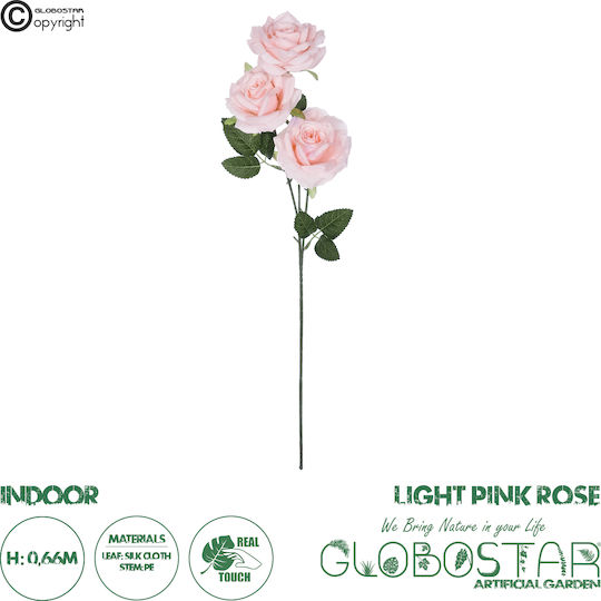 Dekorative künstliche Blume Rose Rosa 66cm GloboStar