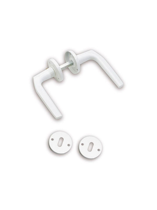 Martin Lever Middle Door Rosette Pair White Martin Lever Middle Door Rosette Pair White