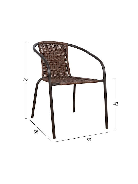 Dining Set for Small Outdoor Spaces 3pcs Brown