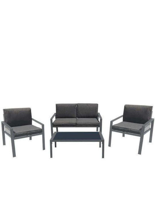 Rivian 4-Piece Outdoor Living Room Set Anthracite With Pillows E6846
