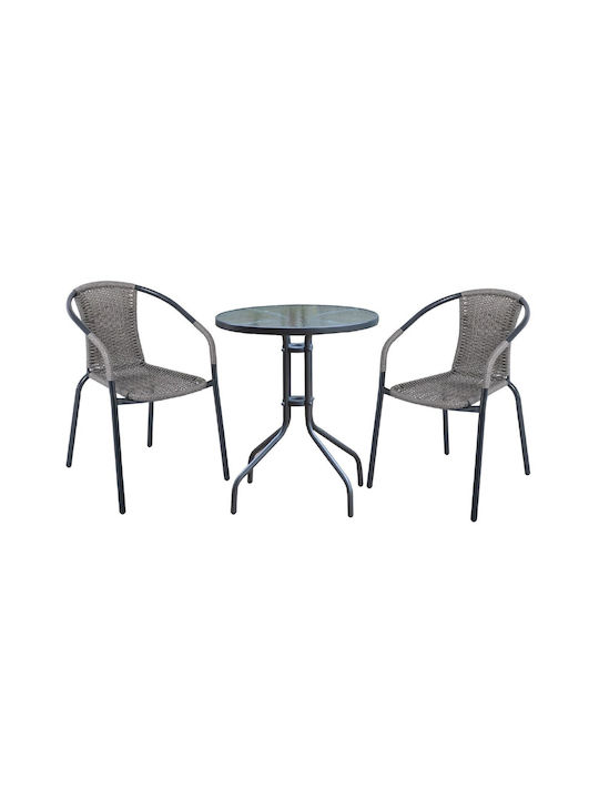 Dining Set for Small Outdoor Spaces Baleno 3 Pieces Anthracite E240 14