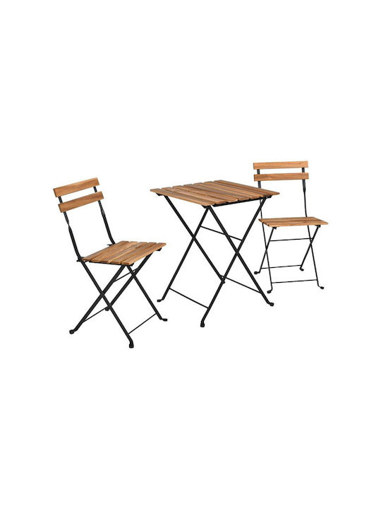 Set Sala De Mese Pentru Spații Exterioare Mici Donta 3 Piese Negru