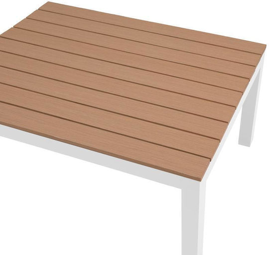 Set Cameră De Zi Pentru Exterior Puebla 3 Piese Albe Cu Perne
