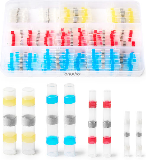 Set 120 Conectori Electrice Profesionali Termocontractabili Onuvio Tuburi Termocontractabile Impermeabile cu Flux pentru Lipire și Etanșare, Cutie de Transport