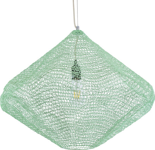 GloboStar Kentucky Ceiling Light Green Grid with E27 Socket 60x50x50cm