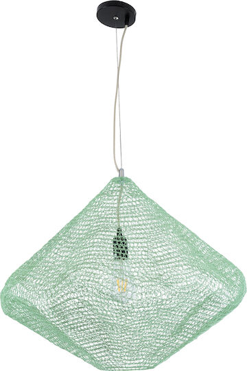 GloboStar Kentucky Ceiling Light Green Grid with E27 Socket 60x50x50cm