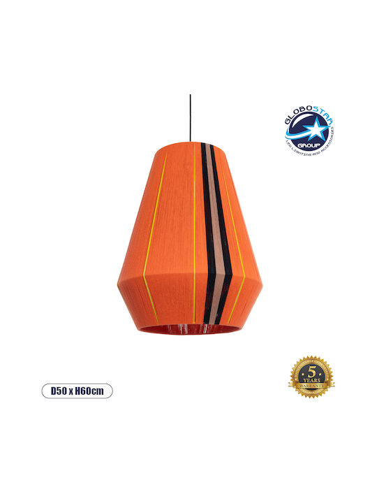 GloboStar Habana Pendant Light Orange Boho Grid with Socket E27 50x52x60cm