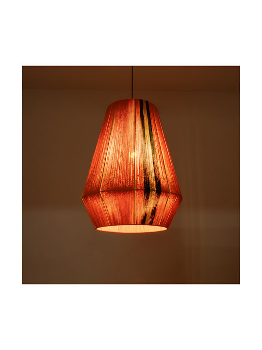 GloboStar Habana Pendant Light Orange Boho Grid with Socket E27 50x52x60cm