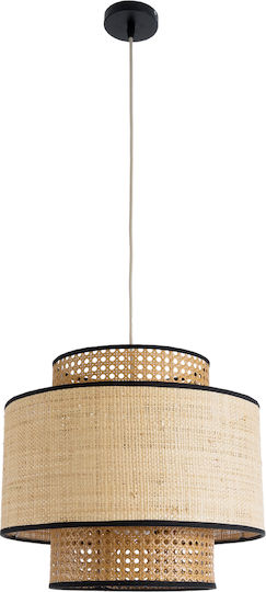 GloboStar Bravado Brown Boho Grid Pendant Ceiling Light with E27 Socket 40x35x35cm