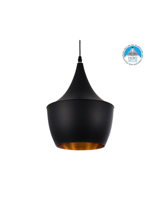 GloboStar Shanghai Black Bell Ceiling Light with E27 Socket 24x30x30cm