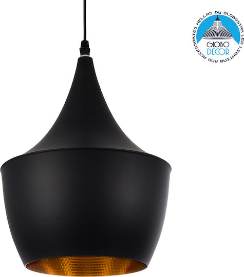 GloboStar Shanghai Black Bell Ceiling Light with E27 Socket 24x30x30cm