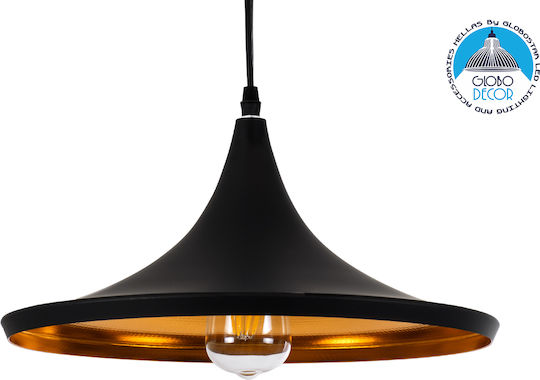 GloboStar Shanghai Black Bell Ceiling Light with E27 Socket 37x20x20cm