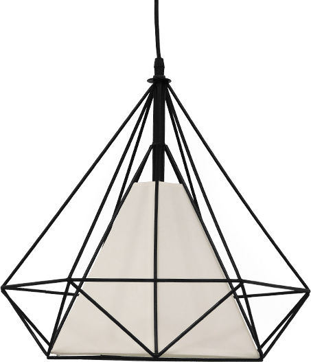 GloboStar Kairi Hängelampe Schwarz Raster mit Fassung E27 38x39cm.