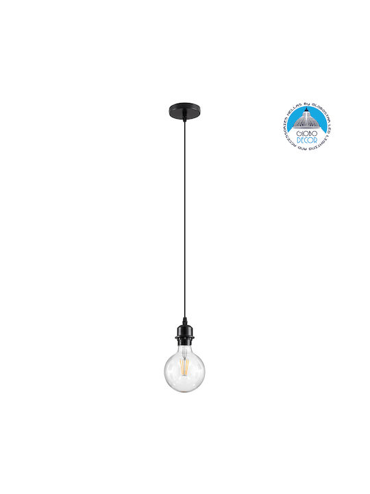 GloboStar Hanna Lustră Negru cu frânghie pentru Dulie E27 5x18x110cm.