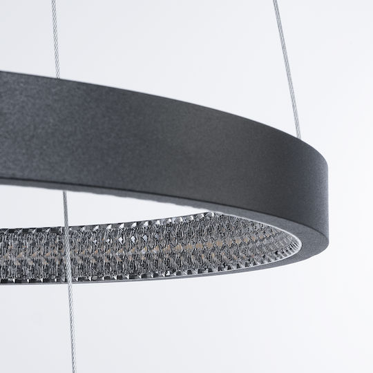 GloboStar Diamond Κρεμαστό Φωτιστικό Μαύρο LED με Ρυθμιζόμενο Λευκό Φως 94.5x68.5x90εκ.