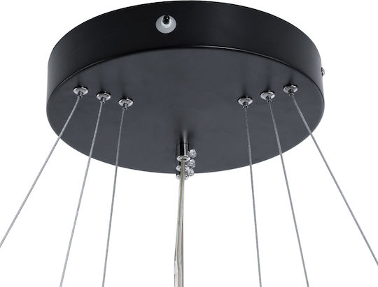 GloboStar Diamond Κρεμαστό Φωτιστικό Μαύρο LED με Ρυθμιζόμενο Λευκό Φως 94.5x68.5x90εκ.