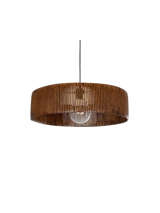 GloboStar Rattan Pendant Light Brown Boho with Socket E27 55x55x90cm