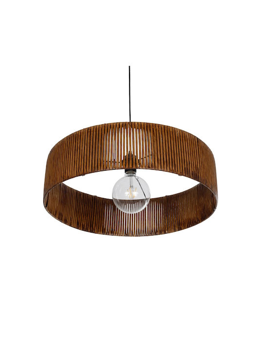 GloboStar Rattan Pendant Light Brown Boho with Socket E27 55x55x90cm