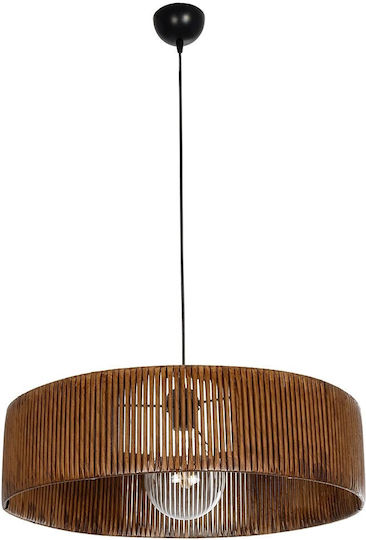 GloboStar Rattan Pendant Light Brown Boho with Socket E27 55x55x90cm