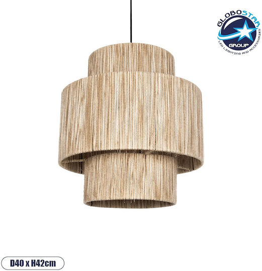 GloboStar Salto Pendant Light Beige Boho with Socket E27 39x39x80cm