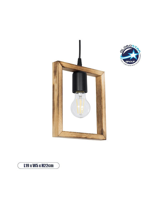 GloboStar Edison Pendant Light Beige with Socket E27 18.5x18.5x66cm