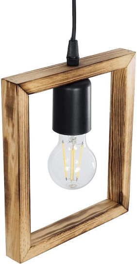 GloboStar Edison Pendant Light Beige with Socket E27 18.5x18.5x66cm