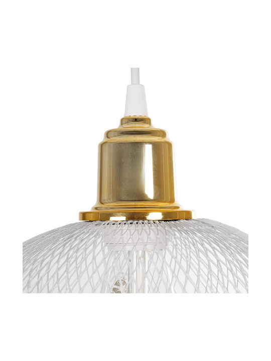 GloboStar Wire Pendant Light White Grid with Socket E27 29x29x90cm
