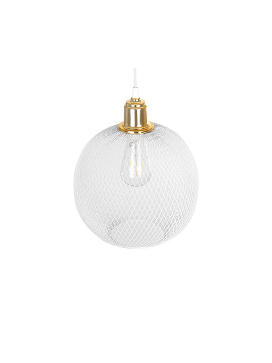 GloboStar Wire Pendant Light White Grid with Socket E27 29x29x90cm