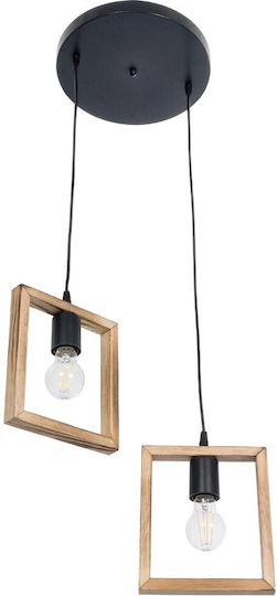 GloboStar Edison Κρεμαστό Φωτιστικό Μπεζ με Ντουί E27 43x43x83εκ.