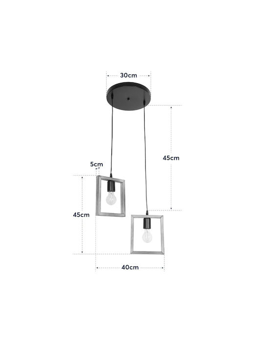 GloboStar Edison Pendant Light Beige with Socket E27 43x43x83cm