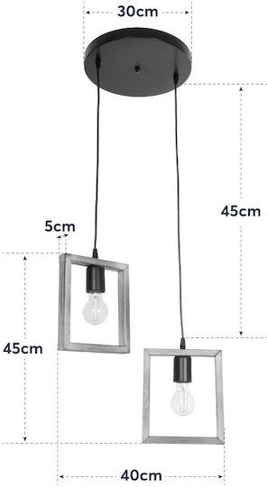 GloboStar Edison Κρεμαστό Φωτιστικό Μπεζ με Ντουί E27 43x43x83εκ.