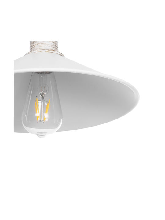 GloboStar Ferro Pendant Light White Bell with Socket E27 30x30cm