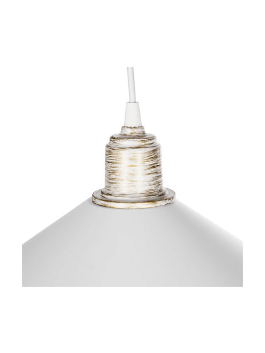 GloboStar Ferro Pendant Light White Bell with Socket E27 30x30cm