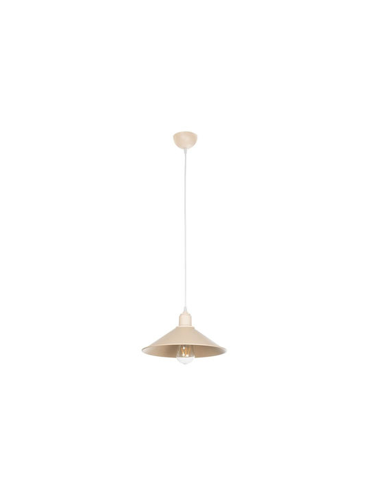 GloboStar Ferro Pendant Light Beige Bell with Socket E27 30x30x15cm