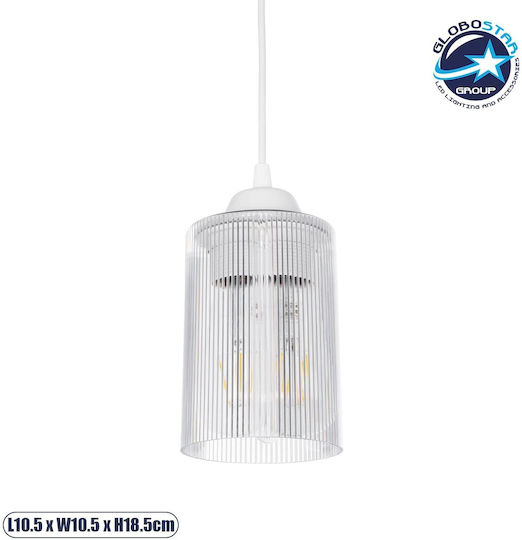 GloboStar Torus Pendant Light White Bell with Socket E27 10x10x77cm