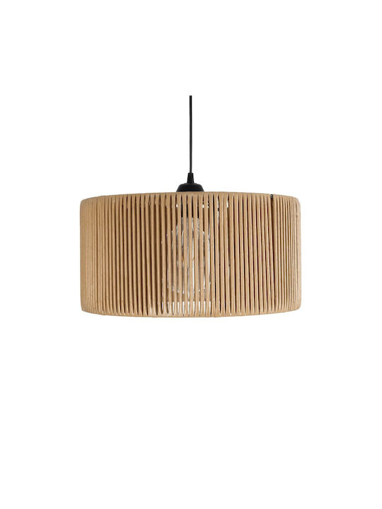 GloboStar Rattan Pendant Light Beige Boho with Socket E27 40x40x90cm