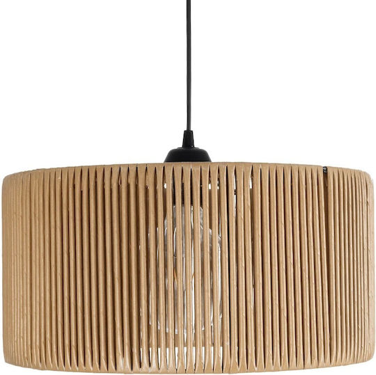 GloboStar Rattan Pendant Light Beige Boho with Socket E27 40x40x90cm