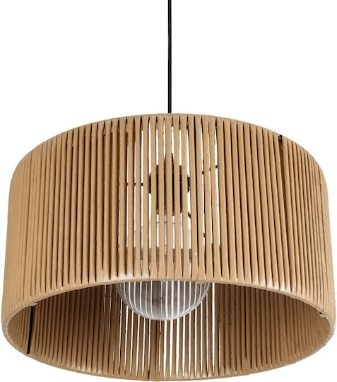 GloboStar Rattan Pendant Light Beige Boho with Socket E27 40x40x90cm