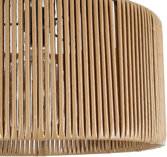 GloboStar Rattan Pendant Light Beige Boho with Socket E27 40x40x90cm
