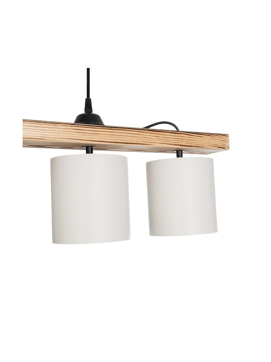 GloboStar Pendant Light White Rail for 5 Bulbs E27 100x15x73cm