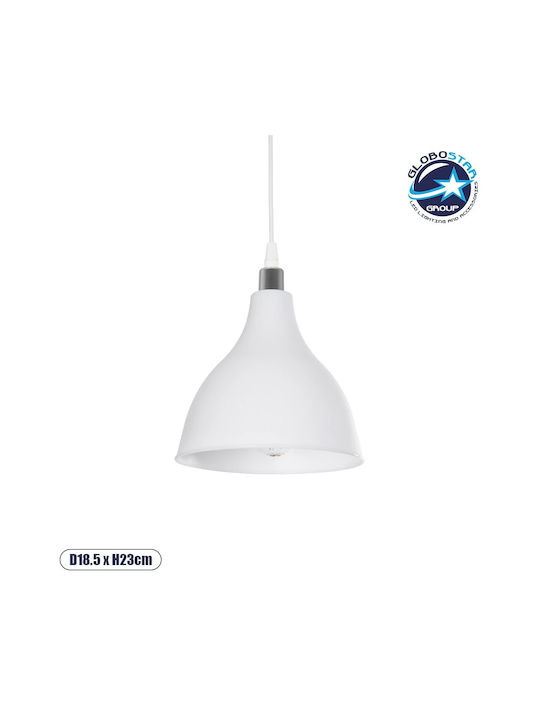 GloboStar Rade Pendant Light White Bell with Socket E27 17.5x17.5x56cm