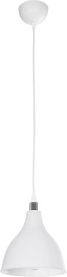 GloboStar Rade Hängelampe Weiß Glocke mit Fassung E27 17.5x17.5x56cm.