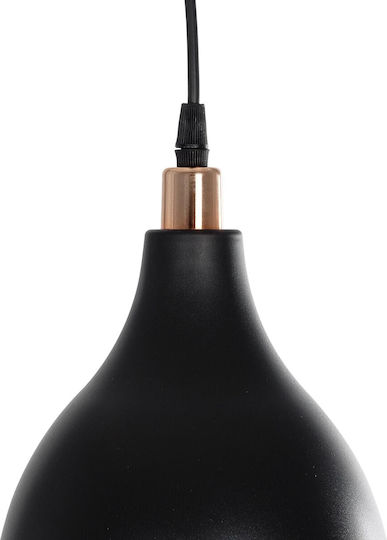 GloboStar Rade Pendant Light Black Bell with Socket E27 17.5x17.5x56cm