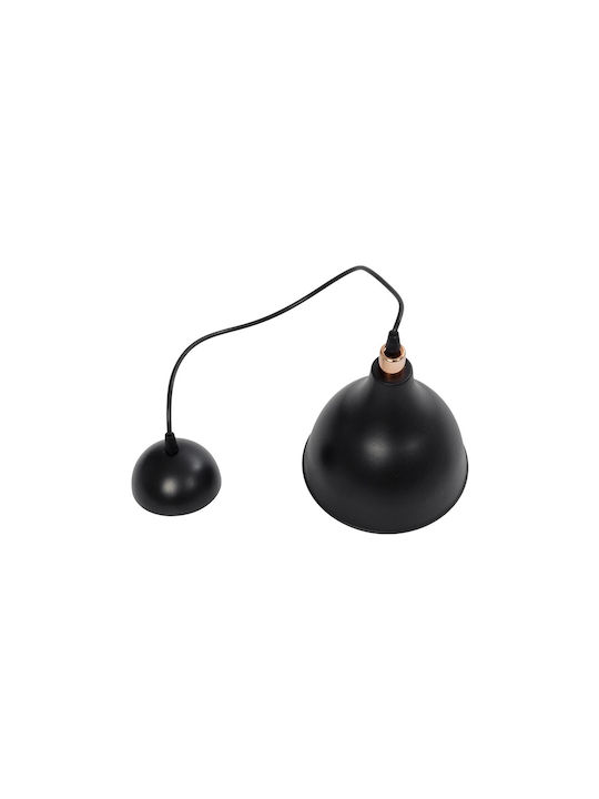 GloboStar Rade Pendant Light Black Bell with Socket E27 17.5x17.5x56cm