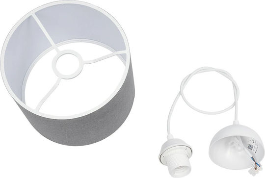 GloboStar Blaze Pendant Light Gray with Socket E27 22x22x90cm
